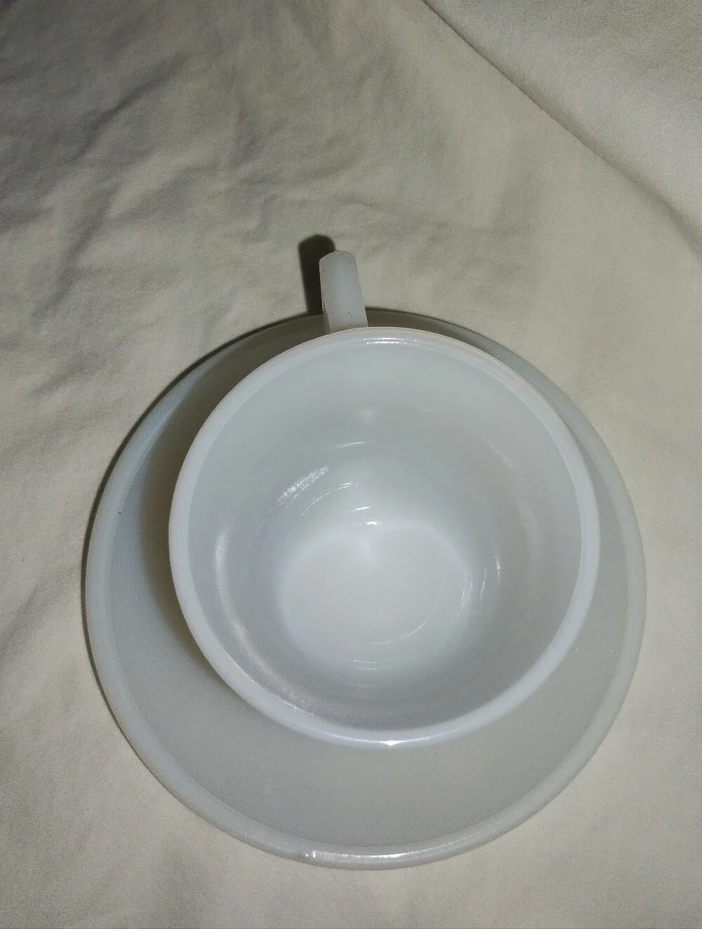 Vintage Child Milk Glass Tea Cup And Saucer